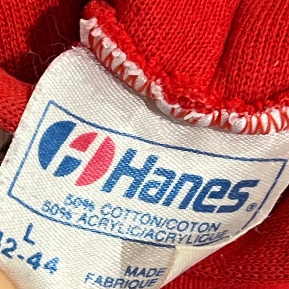 Vintage 80s Baltimore Blues Society Hoodie Red Pullover 1980s Sweatshirt - Picture 6 of 6